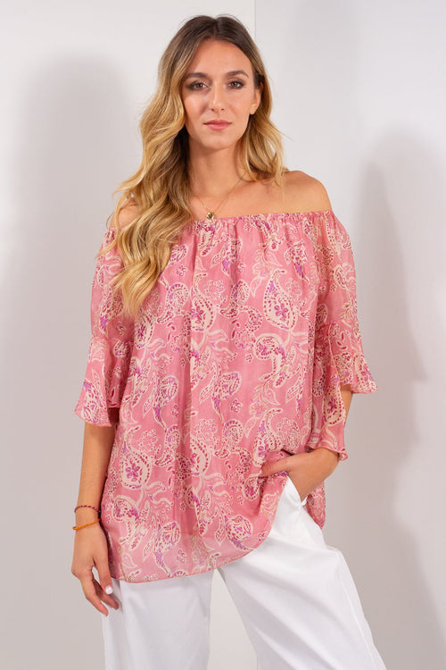 BLUSA FANTASIA FLOREALE ELASTICATA