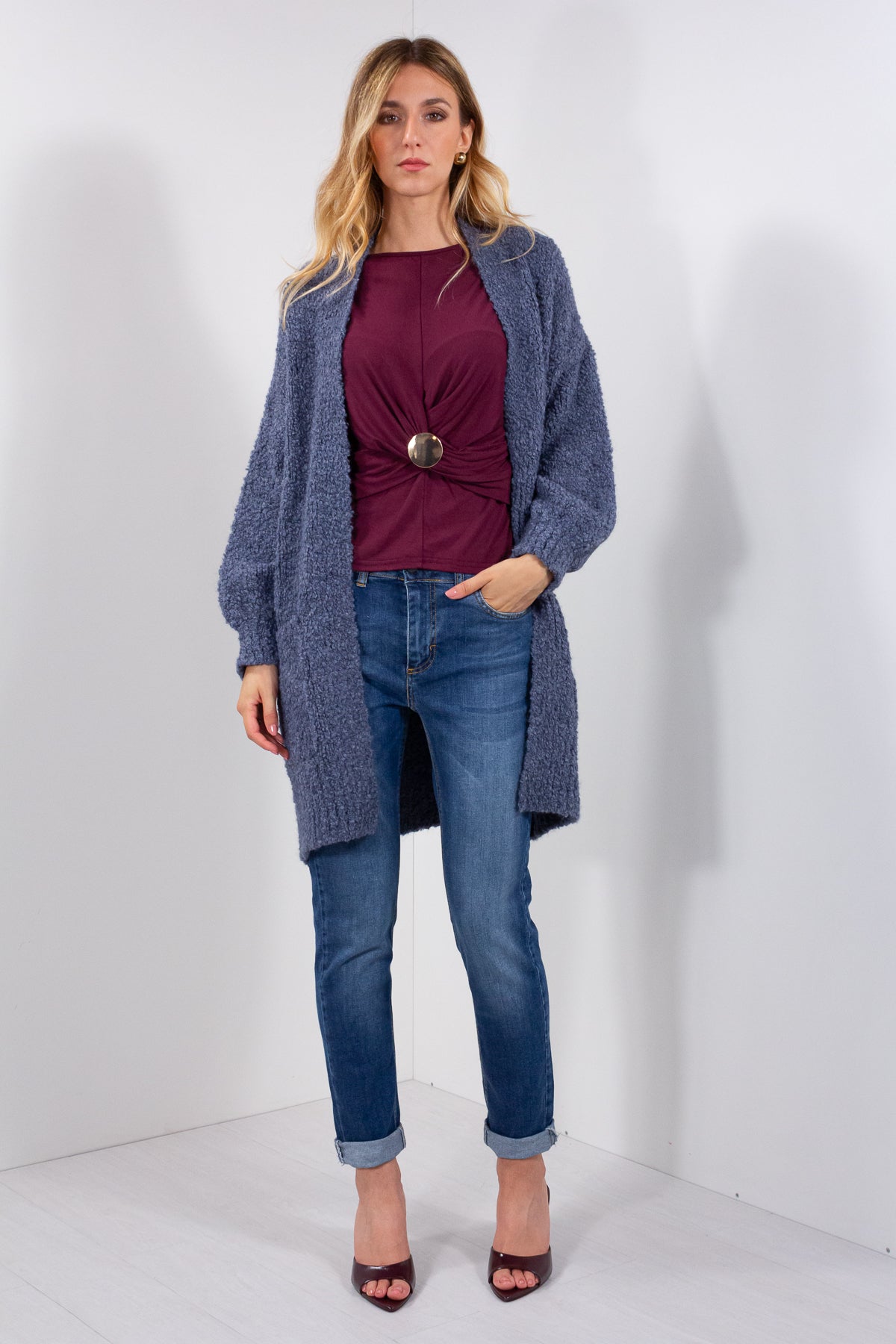 CARDIGAN BOUCLE' TASCHE