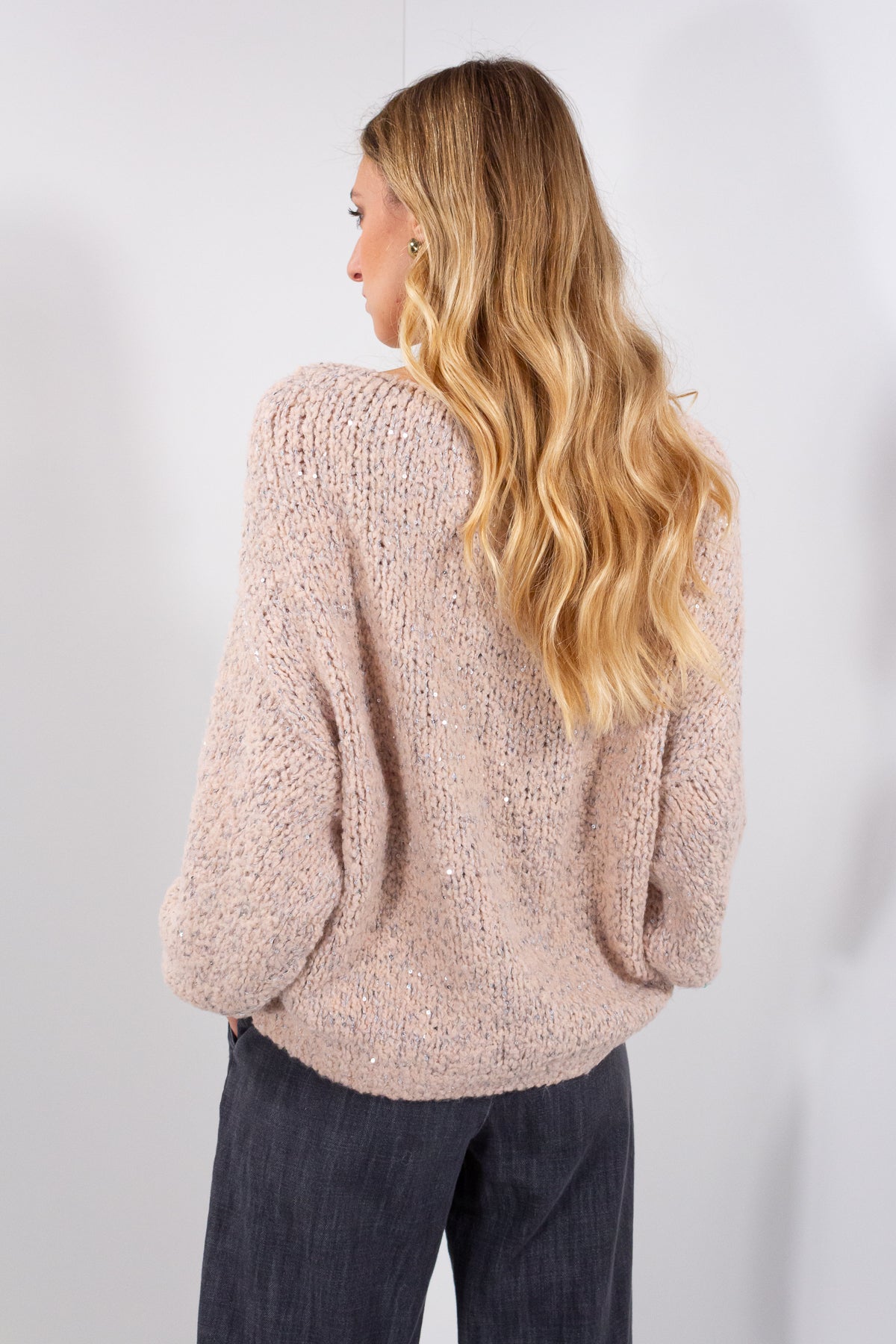 MAGLIA BOUCLE' MELANGE + PAILLETTES