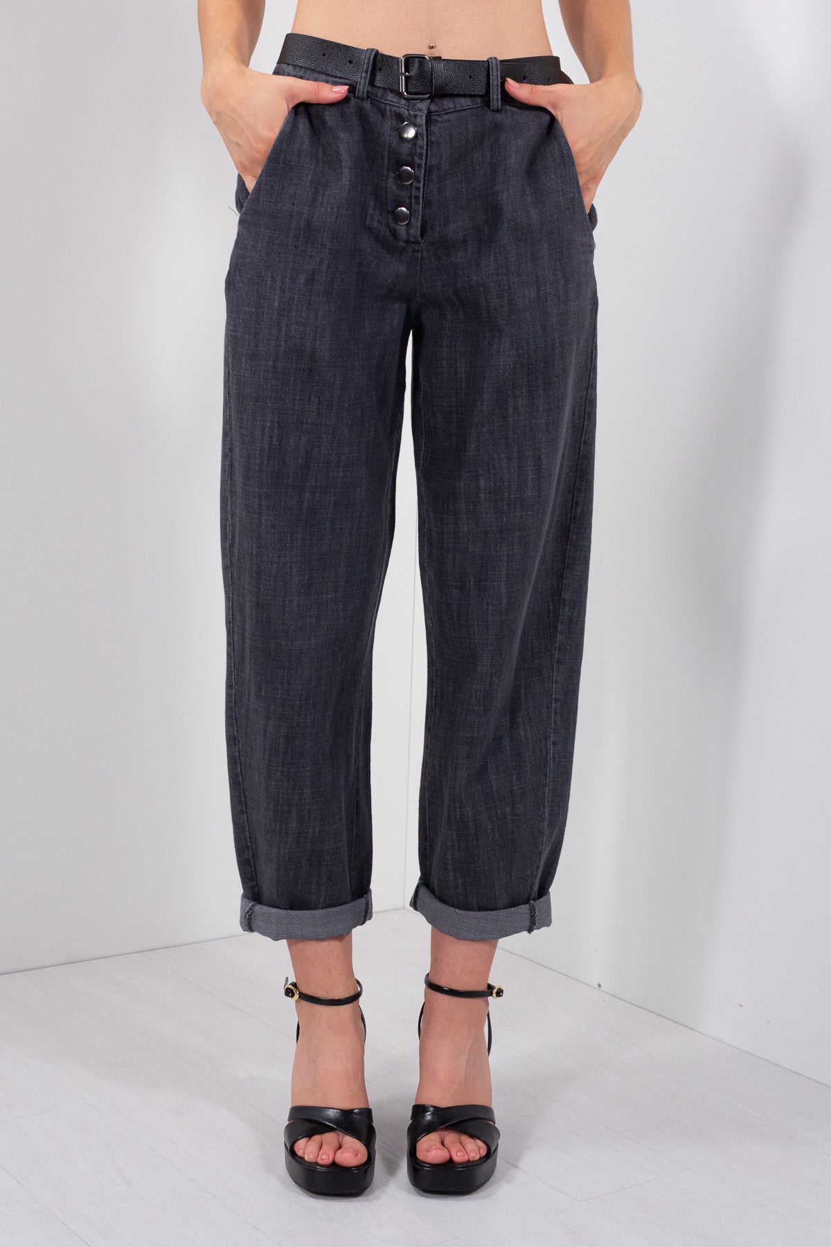 JEANS BAGGY BOTTONI ESTERNI