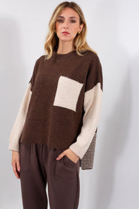 MAGLIA AMPIA RIGHINE + TASCA