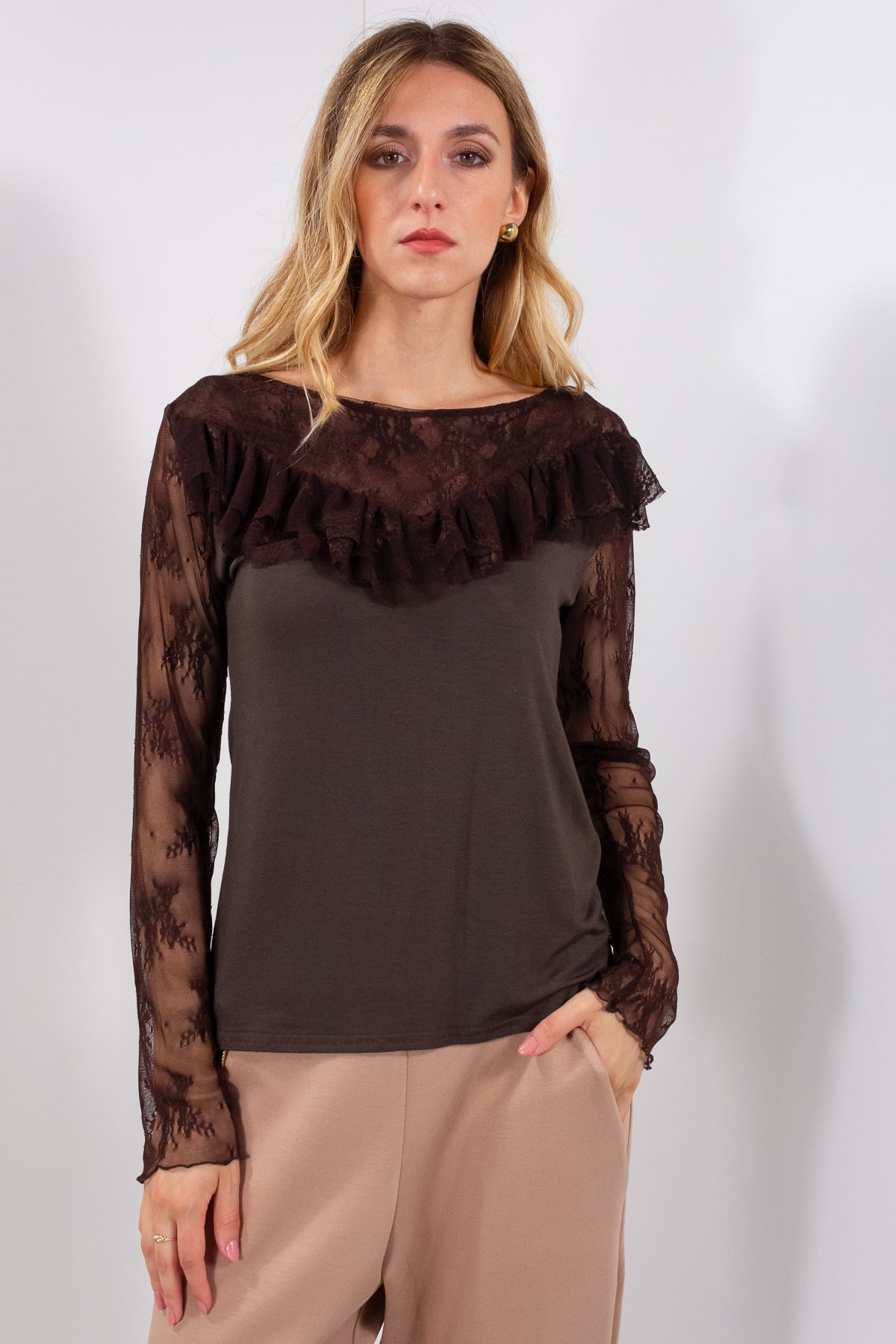 MAGLIA CARRE' + MANICA PIZZO
