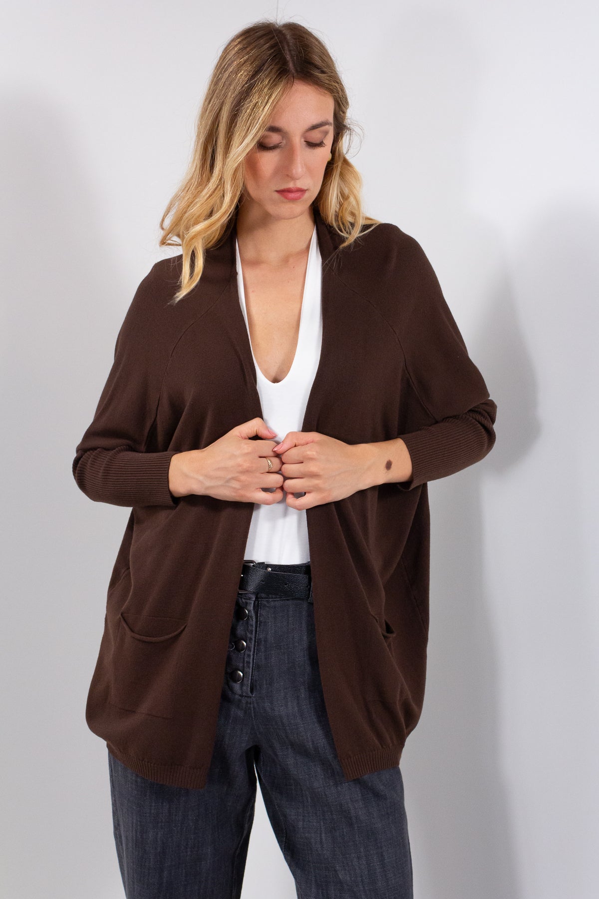 CARDIGAN AMPIO TASCHE