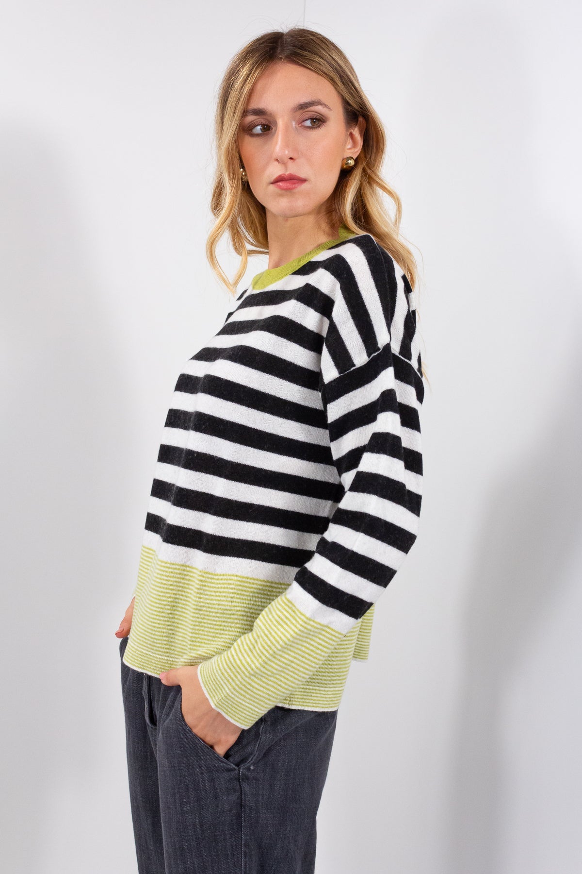 MAGLIA BICOLOR RIGHINE