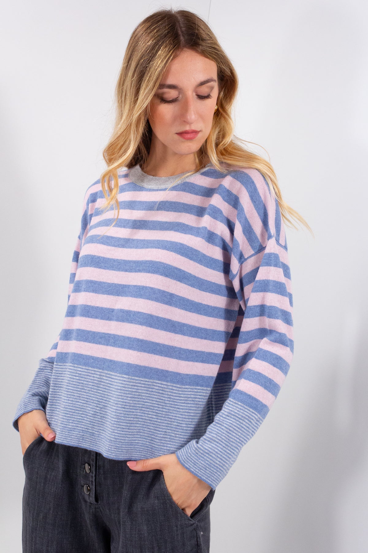 MAGLIA BICOLOR RIGHINE