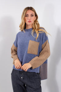 MAGLIA AMPIA RIGHINE + TASCA