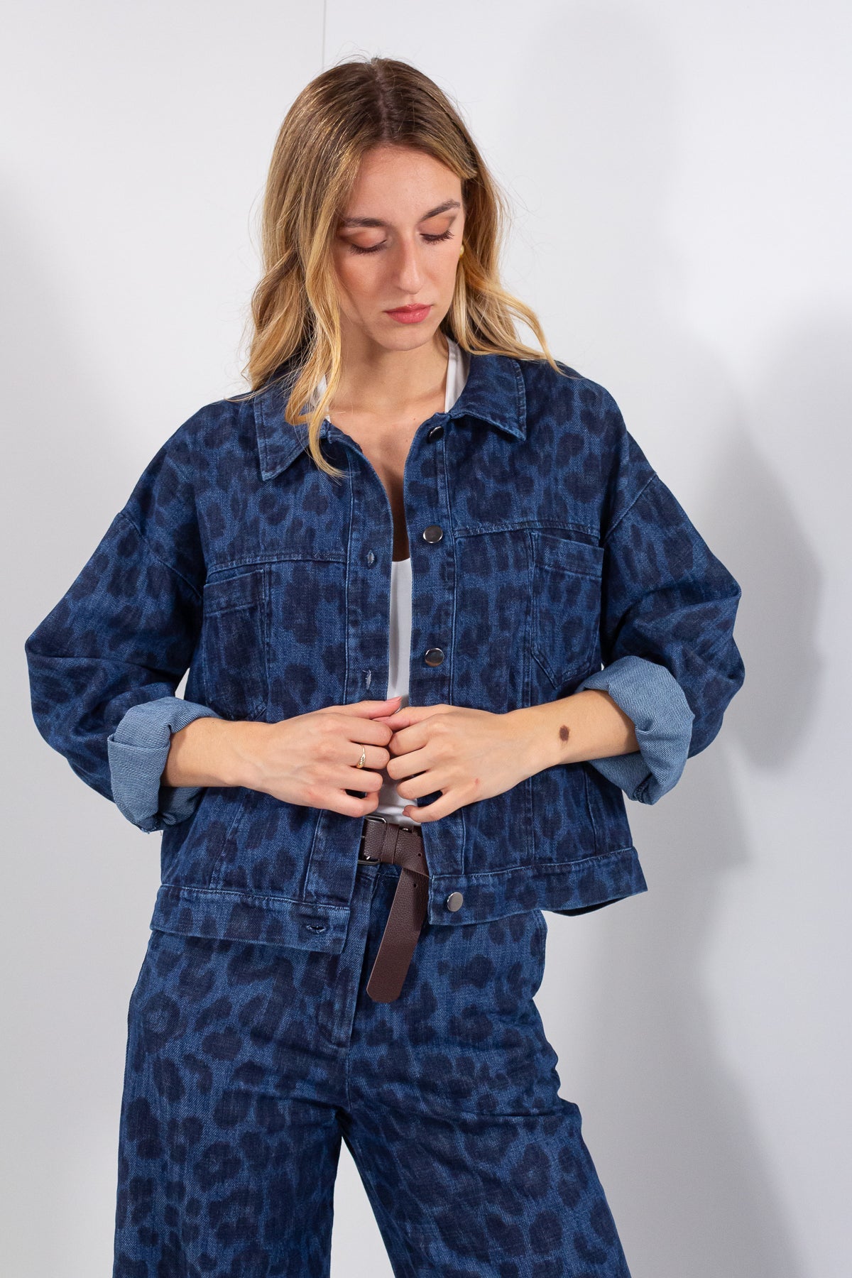 GIACCA DENIM MACULATO