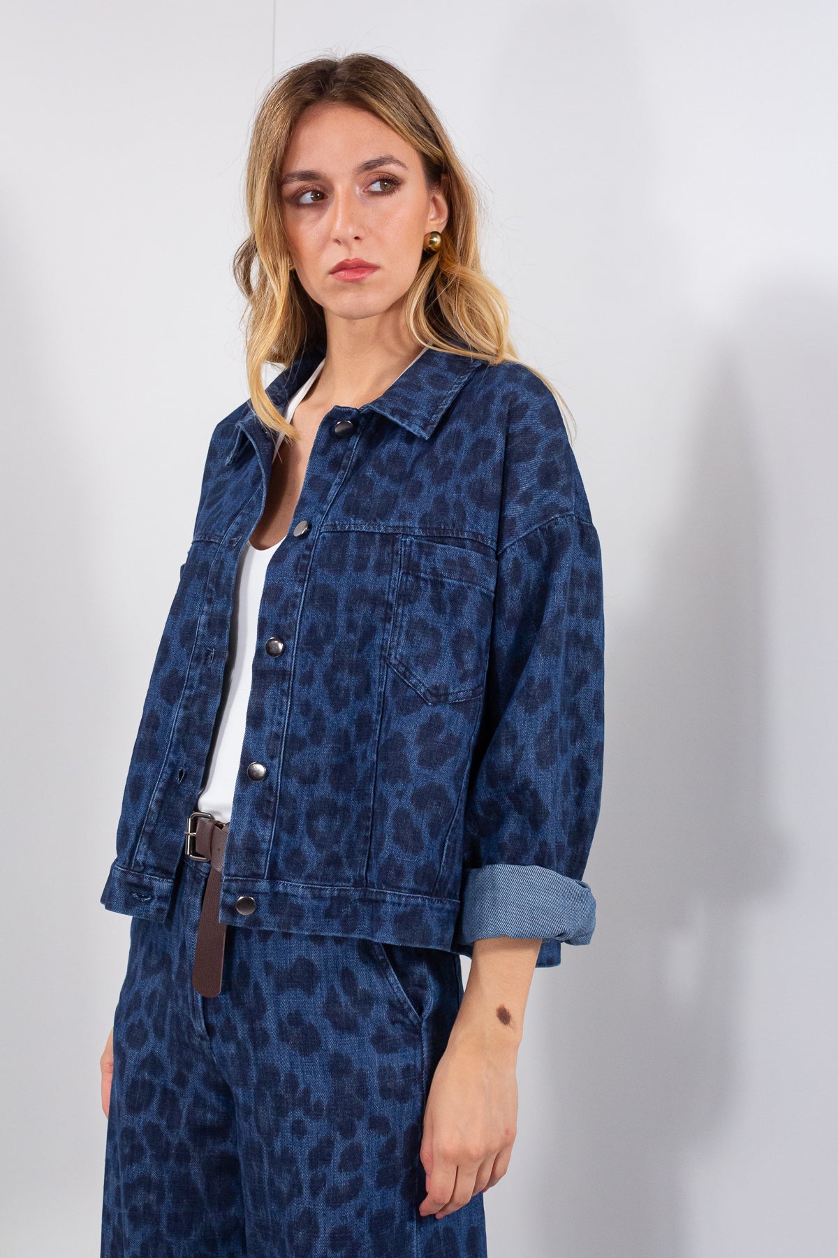 GIACCA DENIM MACULATO