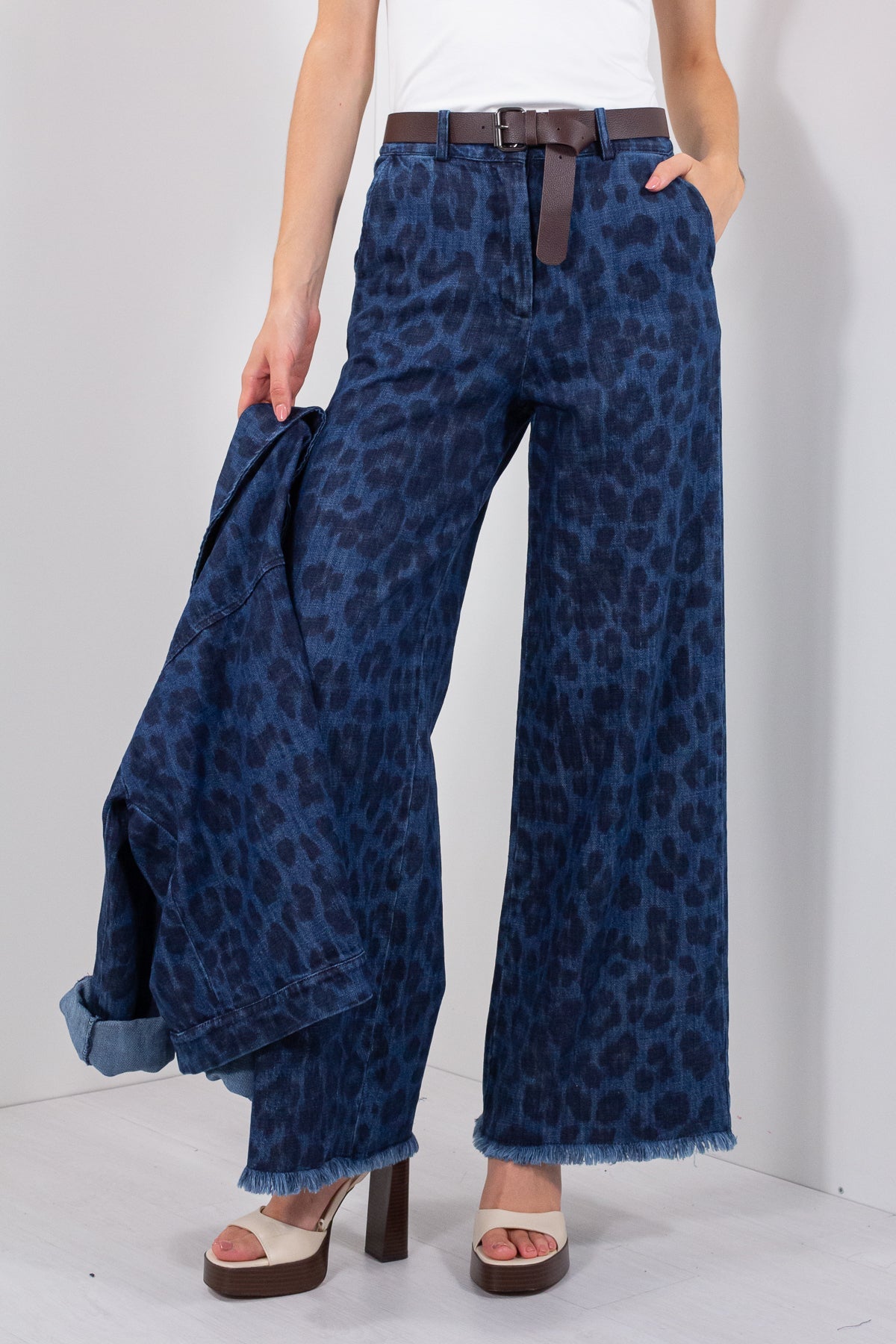 JEANS MACULATO FRANGE