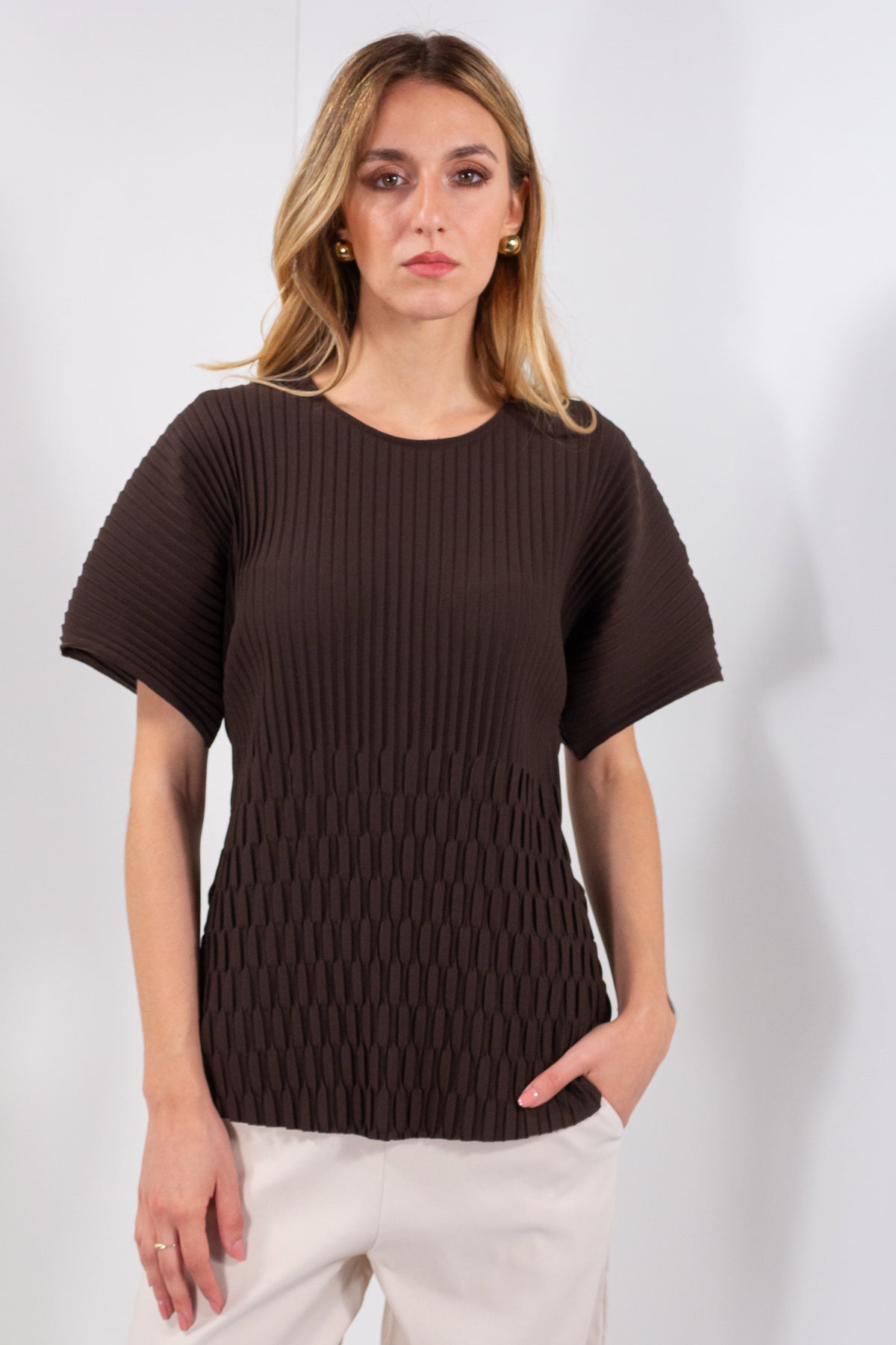 MAGLIA BLUSA PLISSE'