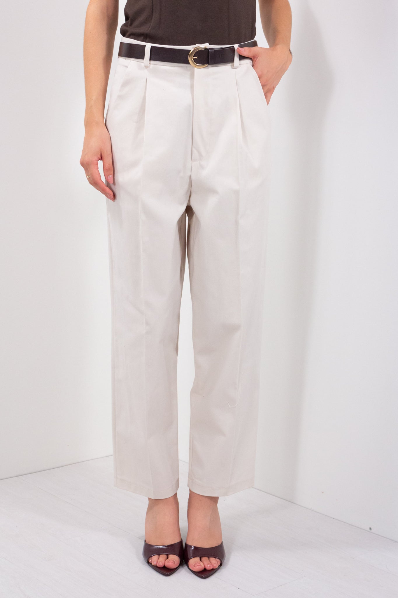 PANTALONE PINCES COTONE