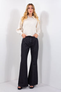 JEANS FLARE NERO