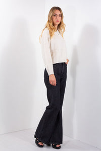 JEANS FLARE NERO