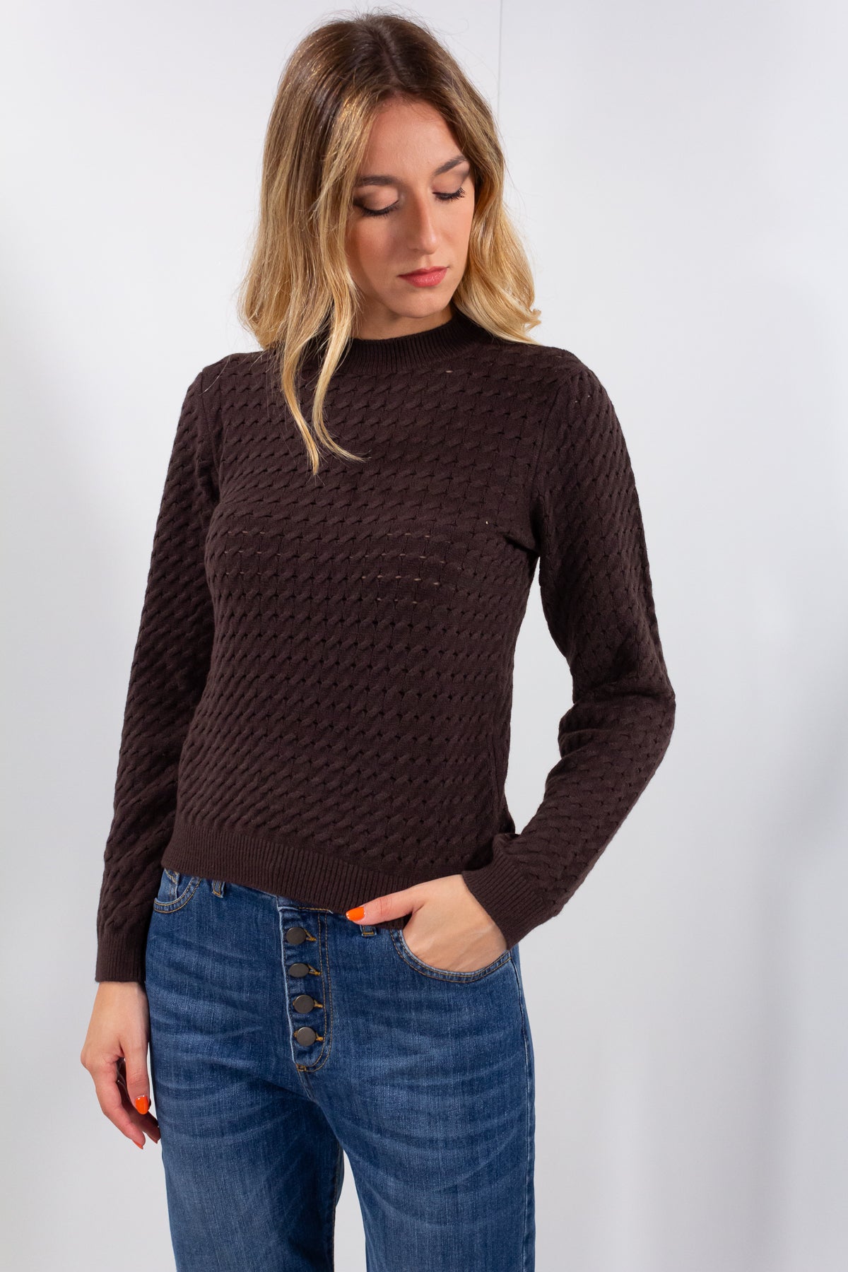 MAGLIA TRECCINE TRAFORATA