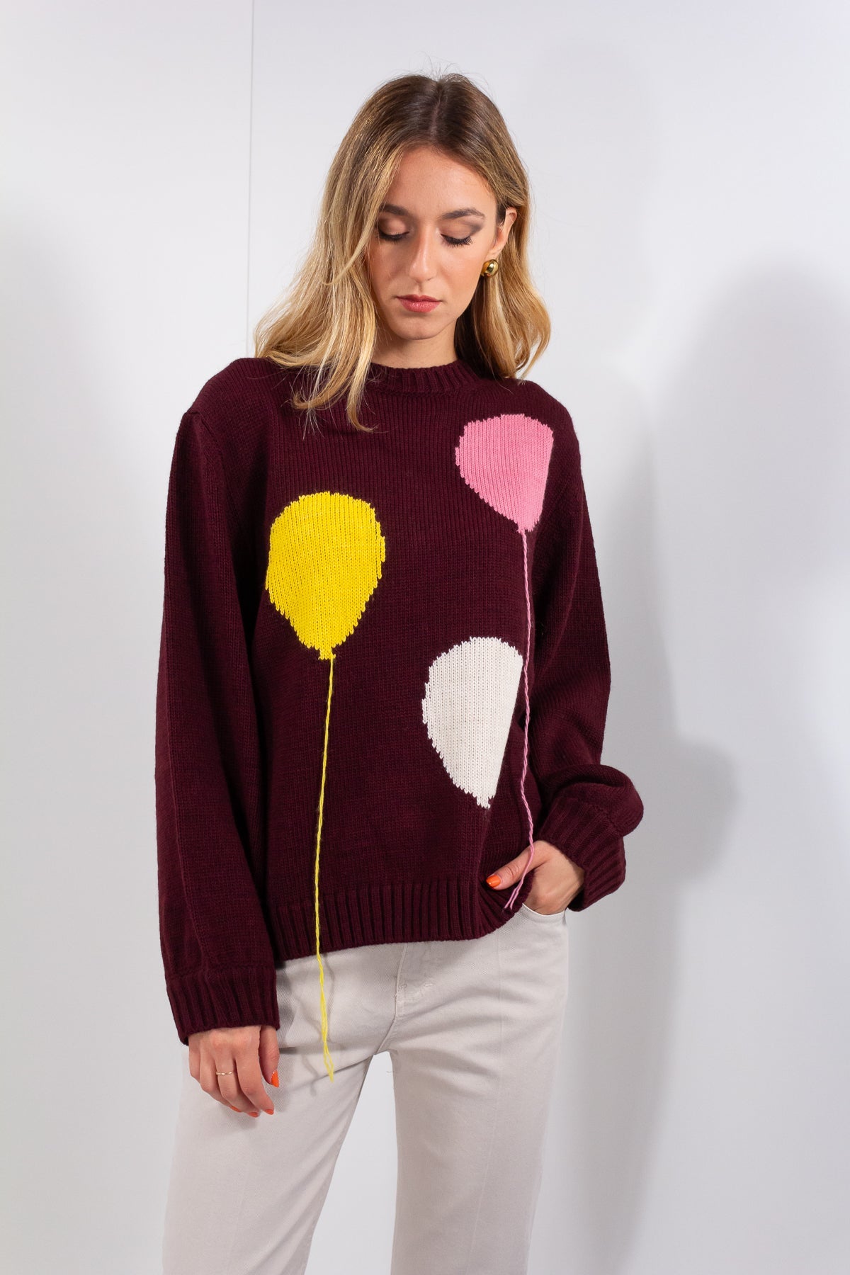 MAGLIA INTARSIO PALLONCINI