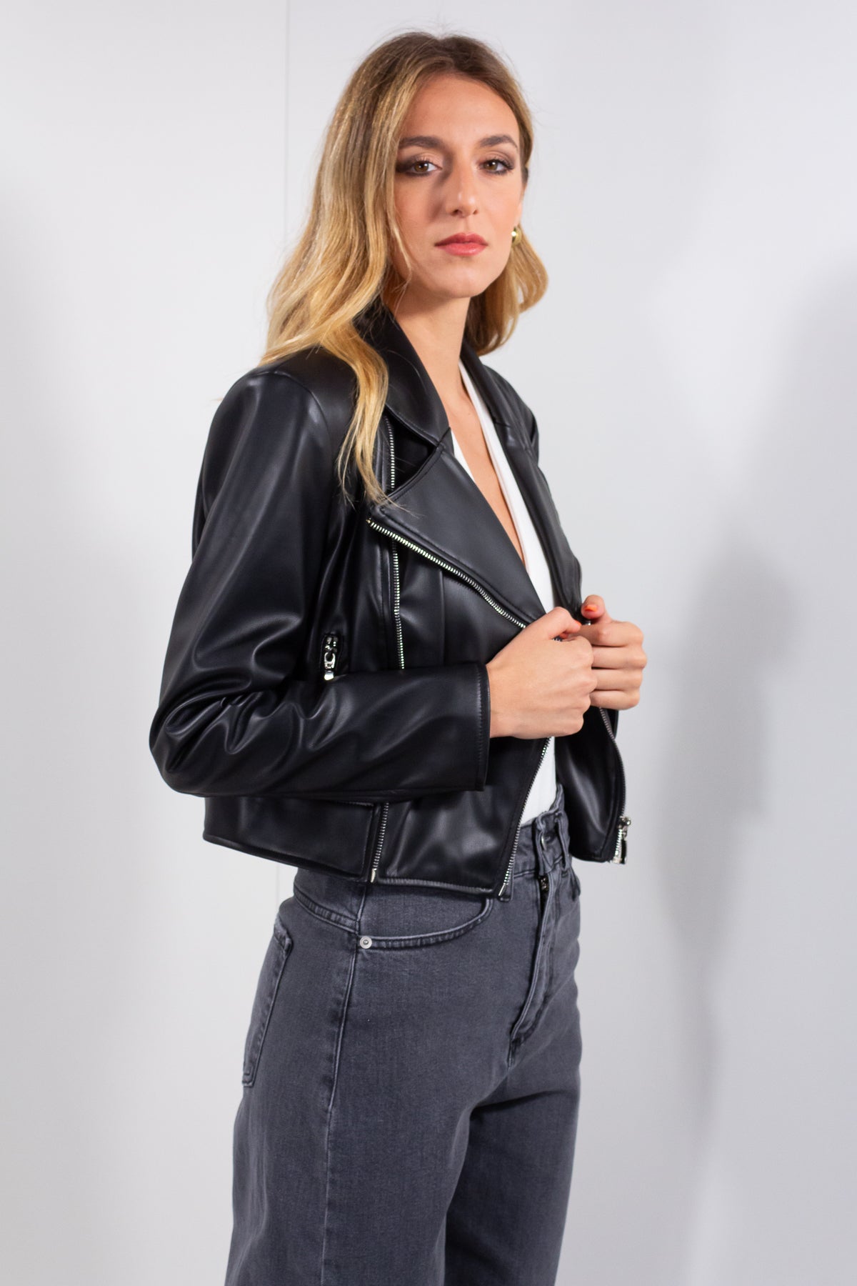 GIACCA CHIODO ECOPELLE**