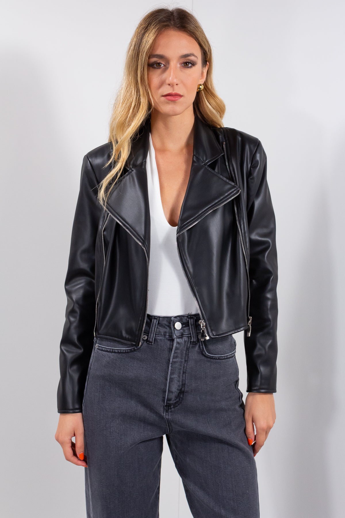 GIACCA CHIODO ECOPELLE**