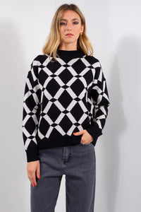 MAGLIA LUPO GEOMETRICA