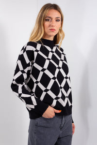 MAGLIA LUPO GEOMETRICA