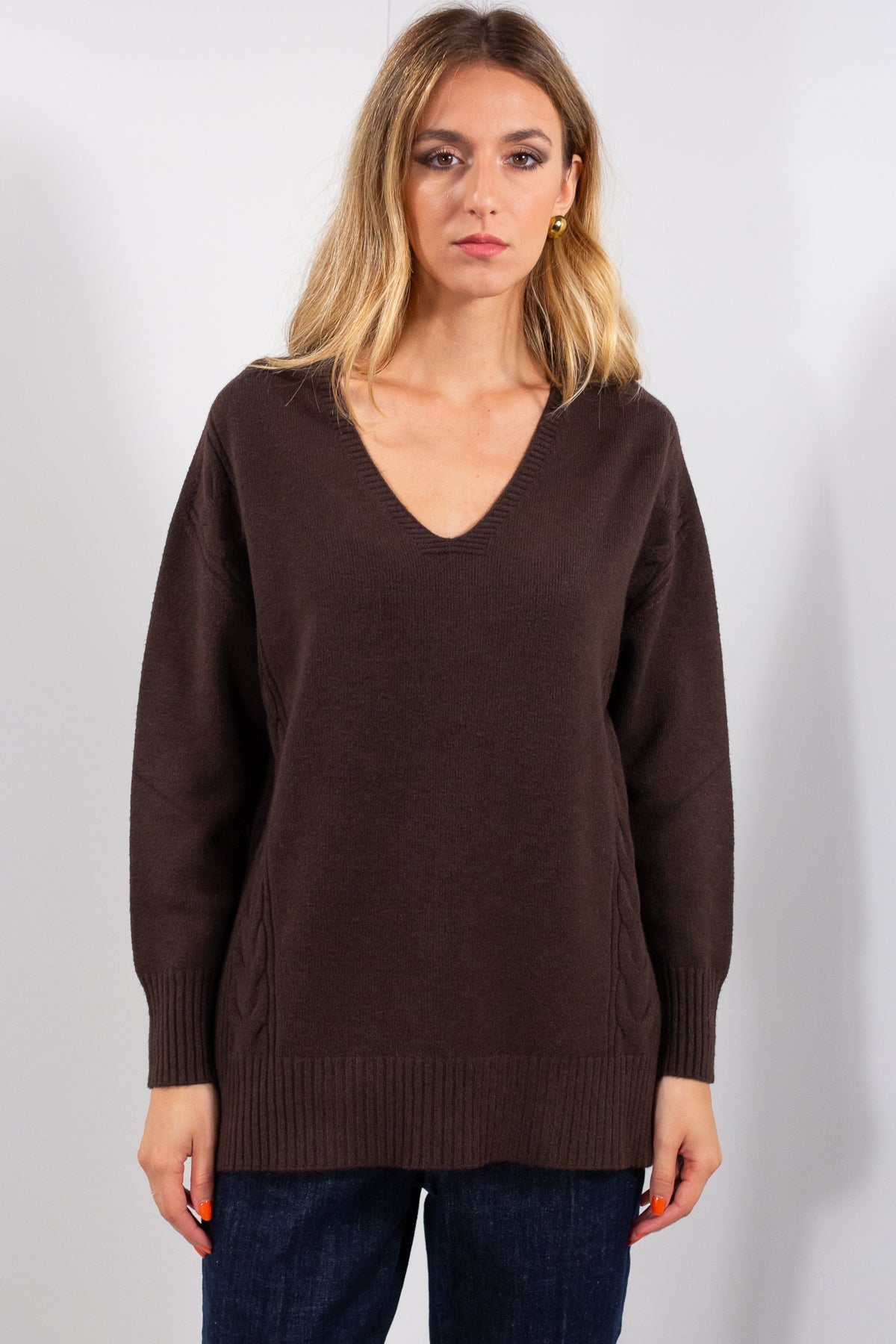 MAGLIA V OVER TRECCE