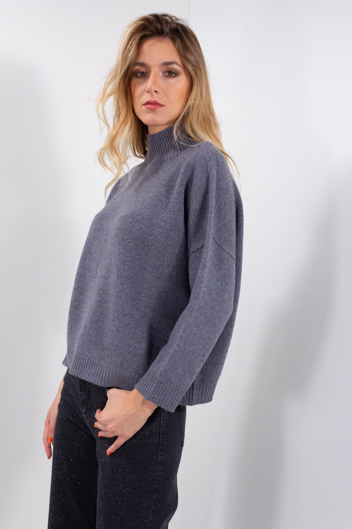 MAGLIA LUPETTO MISTO LANA/CASHMERE