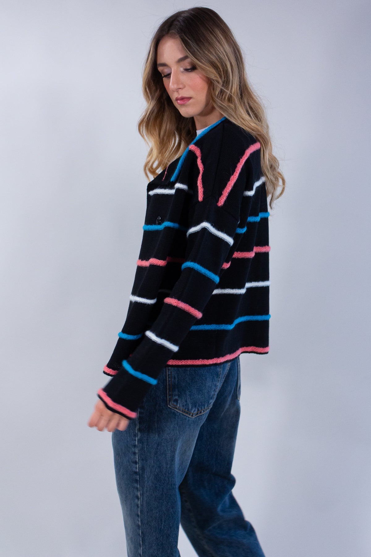 CARDIGAN RIGHE MULTICOLOR**