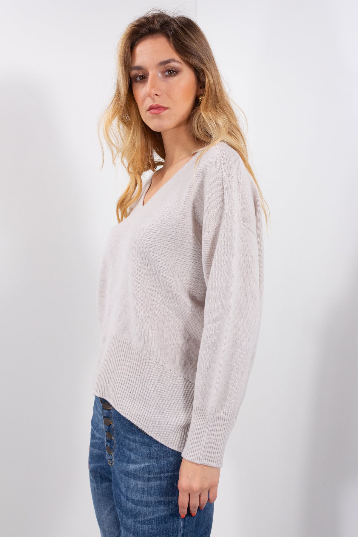 MAGLIA V MISTO LANA/CASHMERE