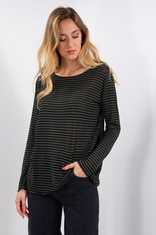 MAGLIA RIGATA INTERMEDIA MISTO CASHMERE 1