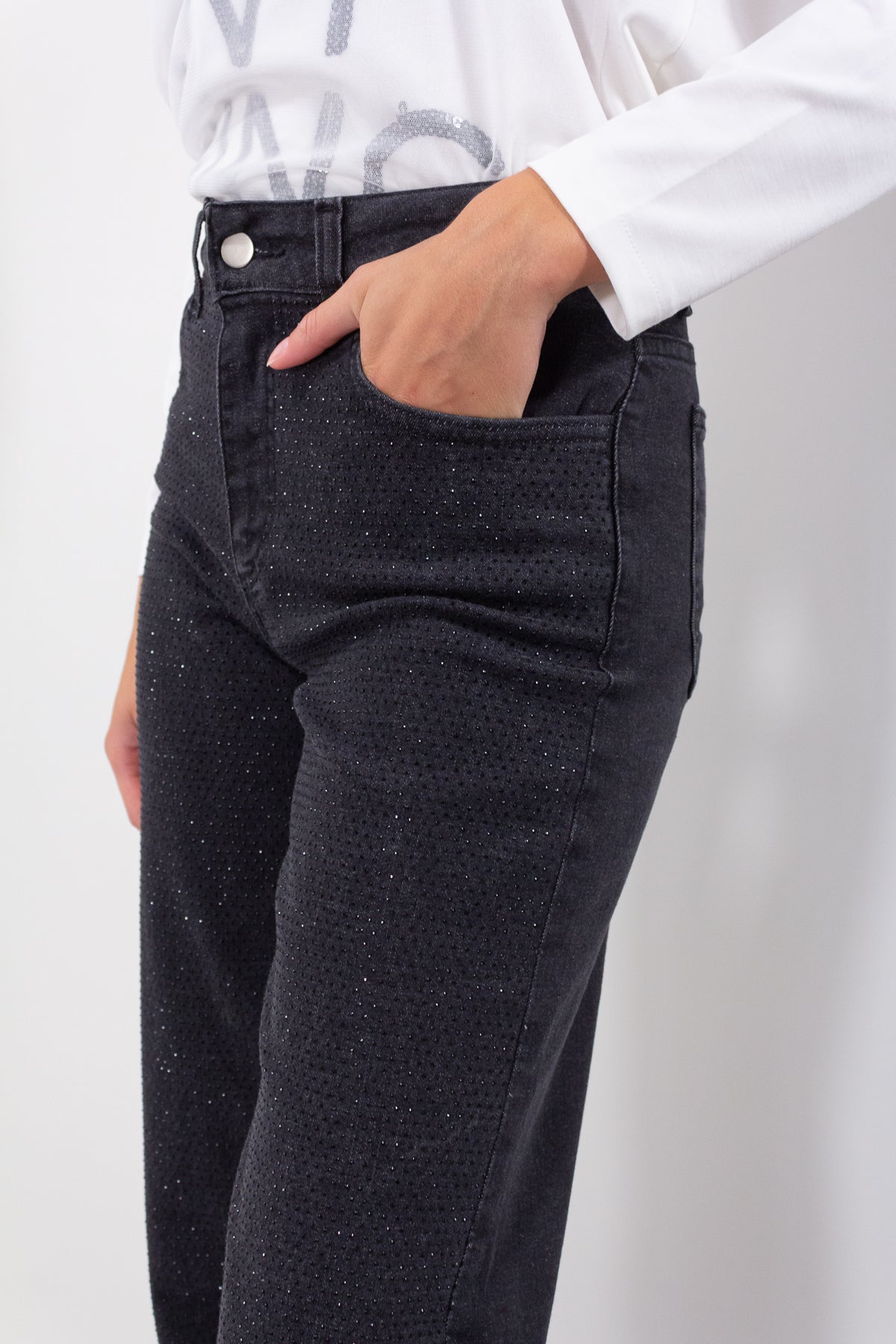 JEANS PALAZZO STRASS