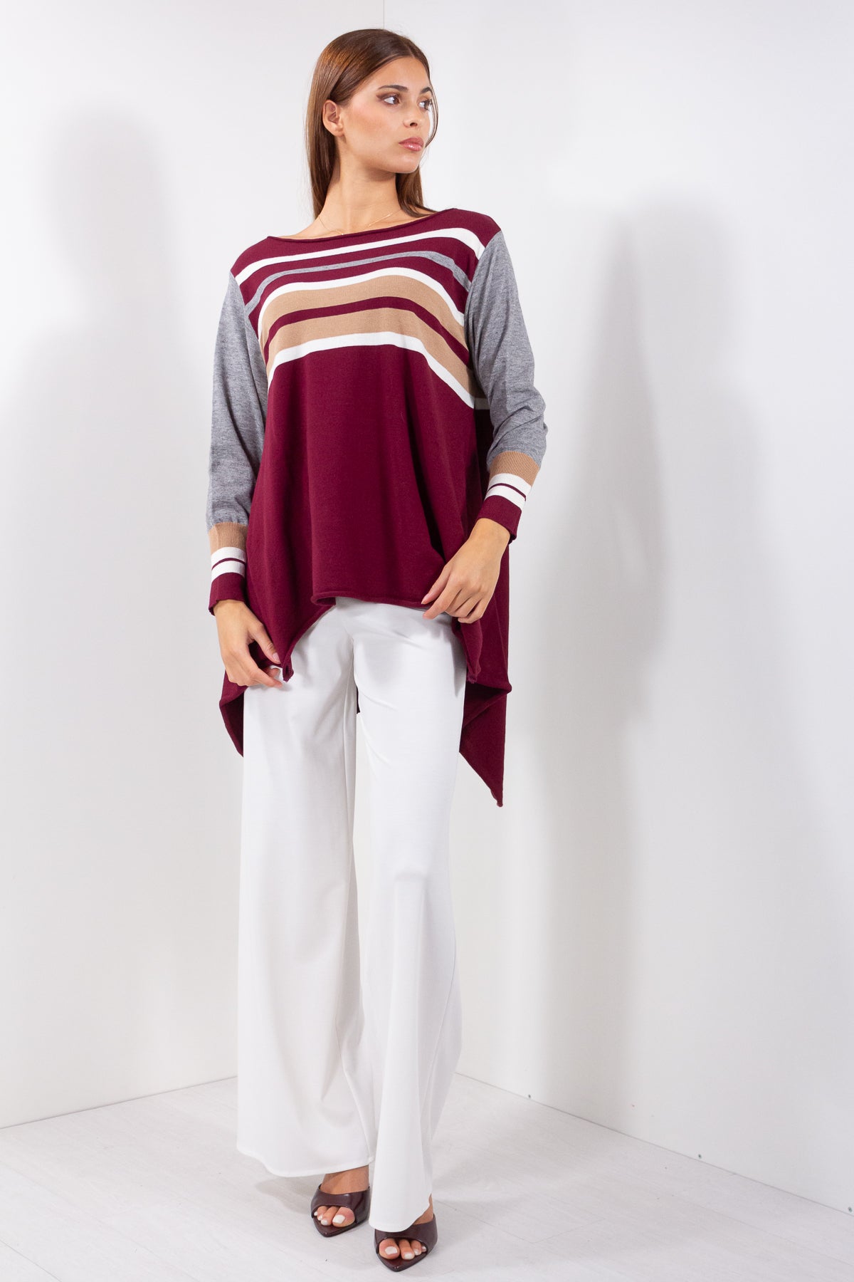 MAGLIA OVER PUNTE RIGHE