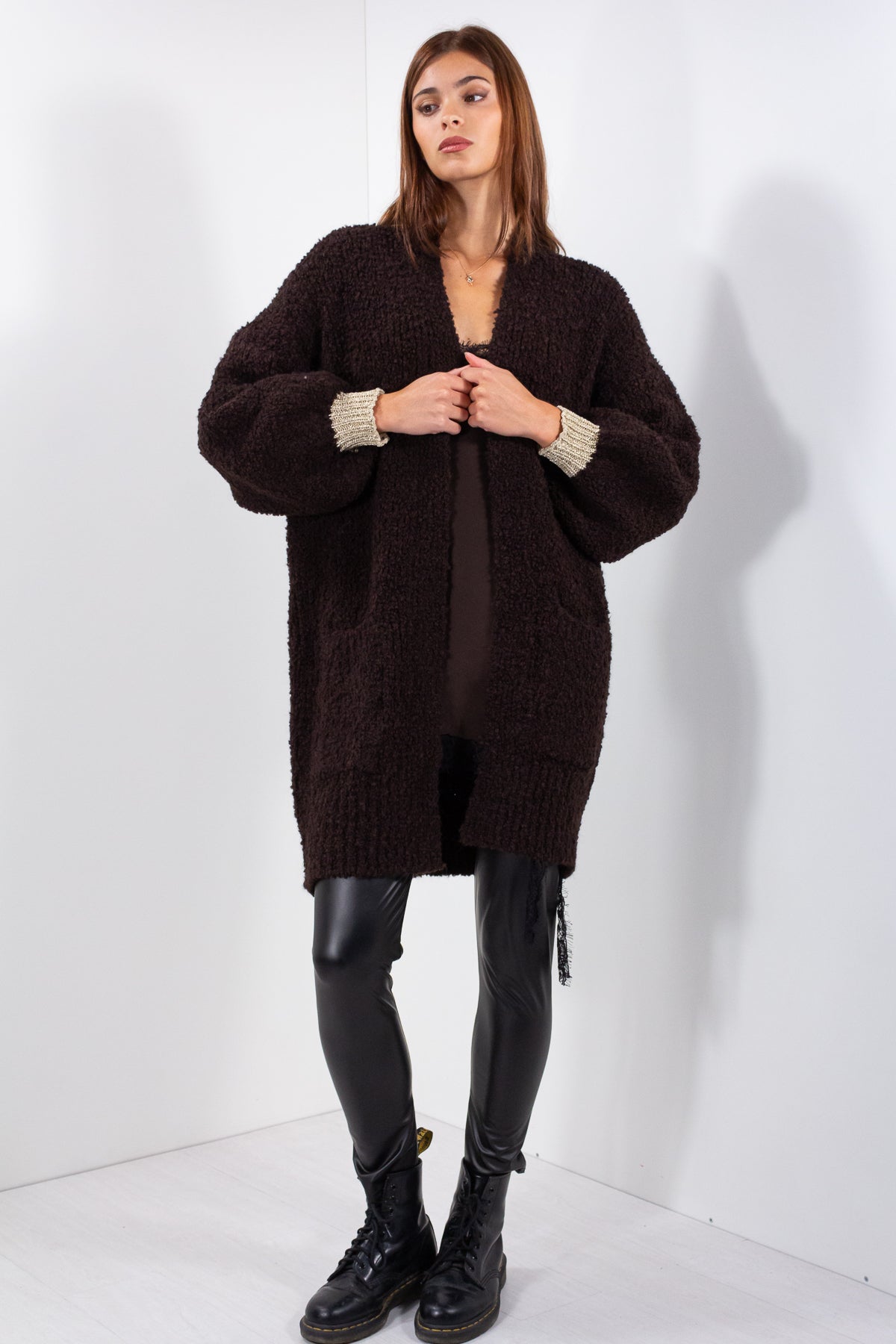 CARDIGAN BOUCLE' BORDI LUREX