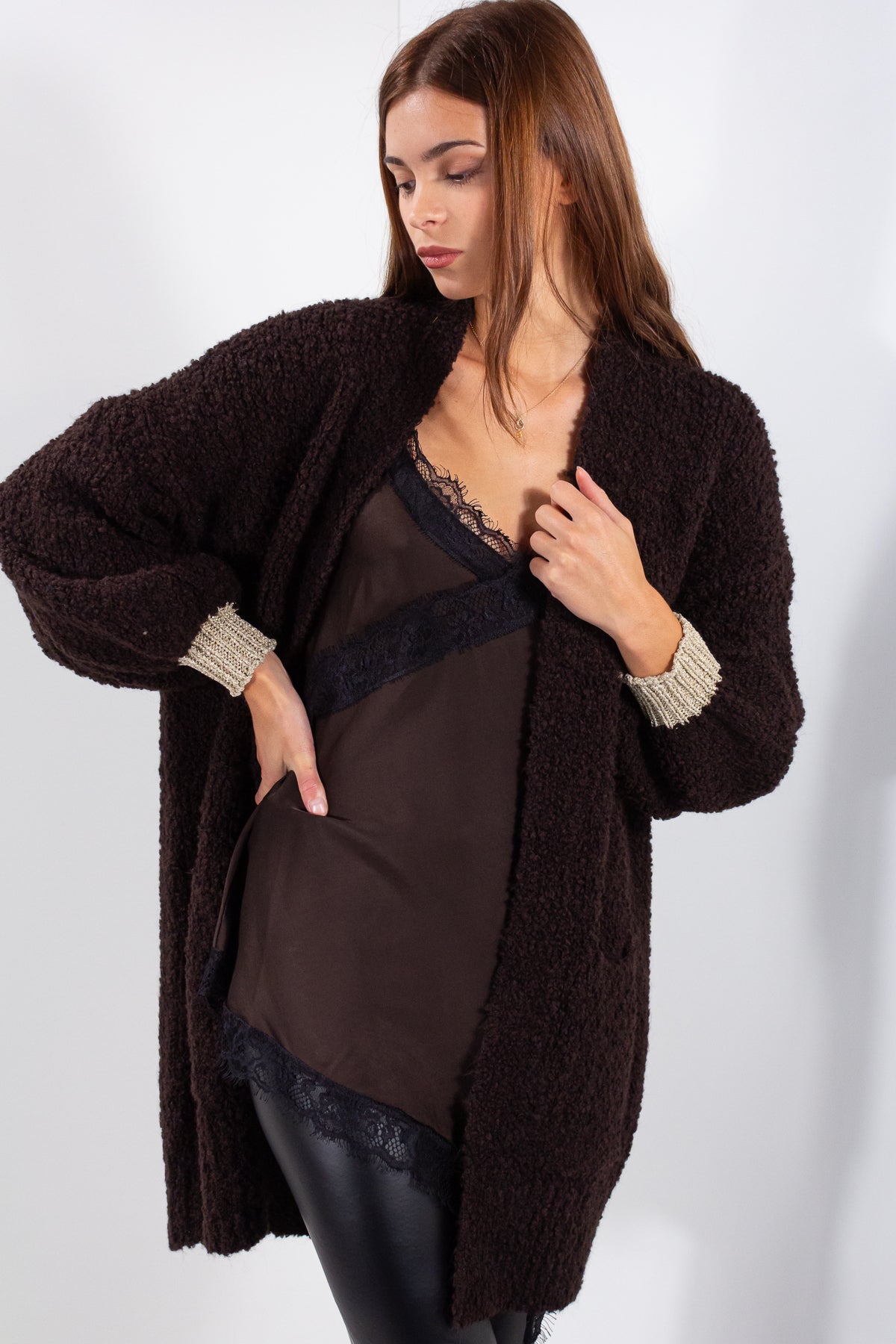 CARDIGAN BOUCLE' BORDI LUREX