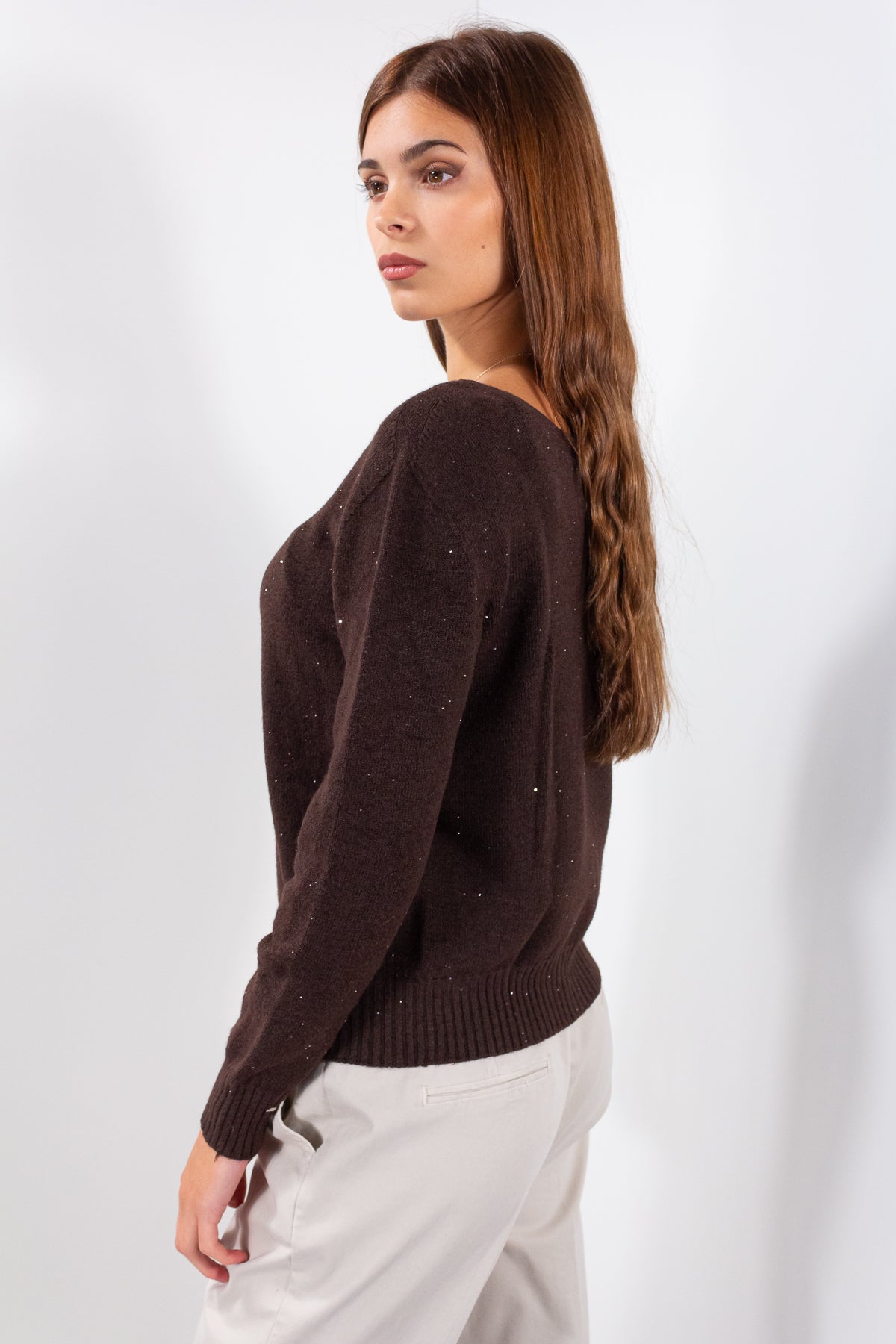 MAGLIA V SCHIENA MICROPAILLETTES