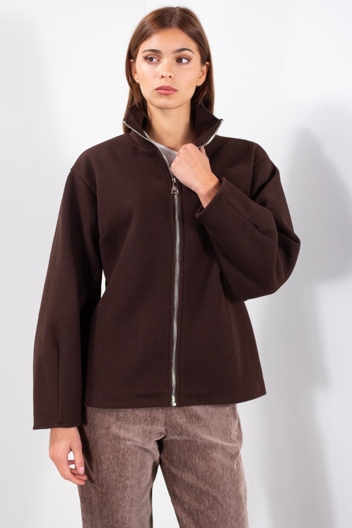 GIUBBINO ZIP PANNO***