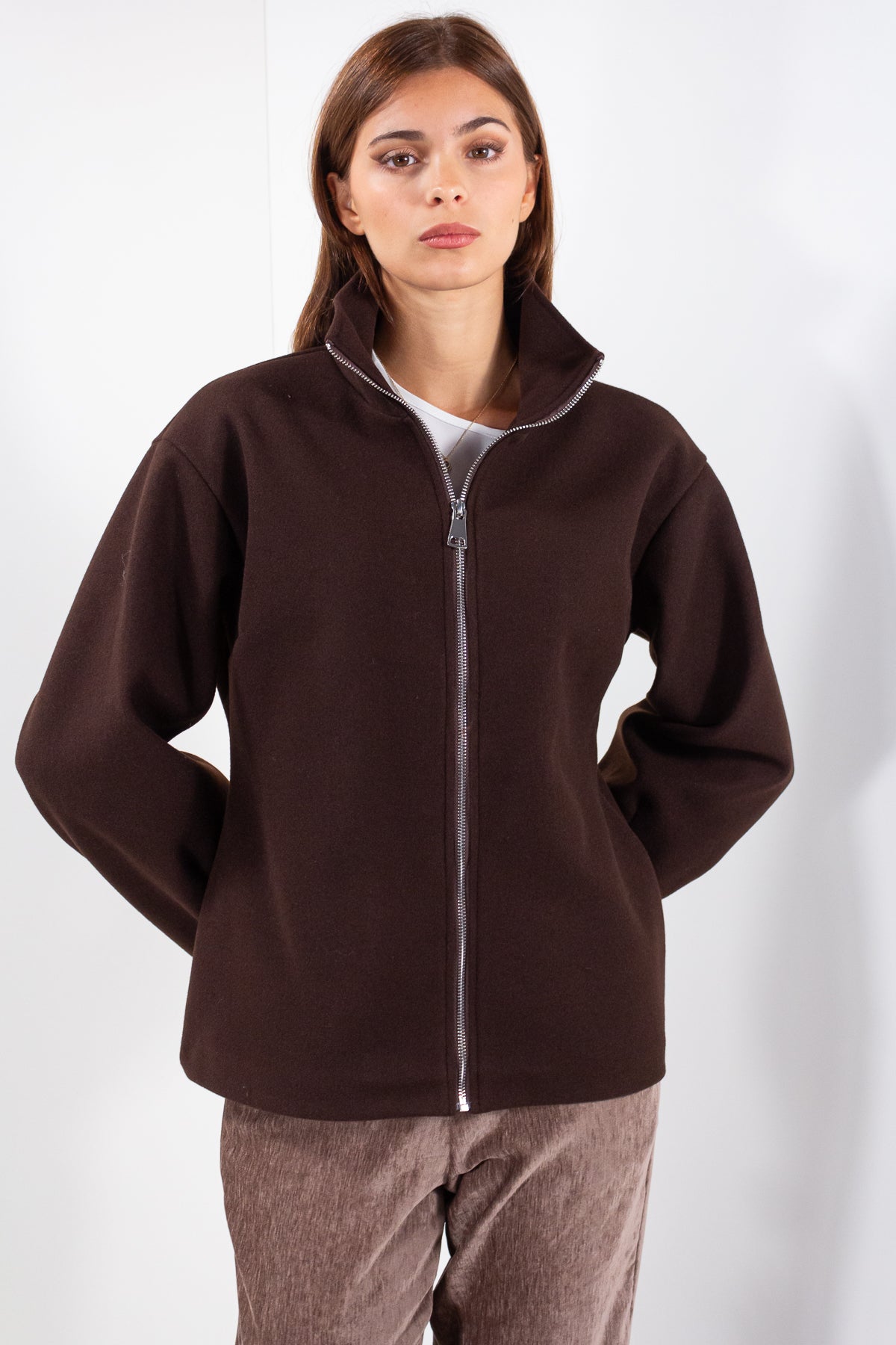 GIUBBINO ZIP PANNO***