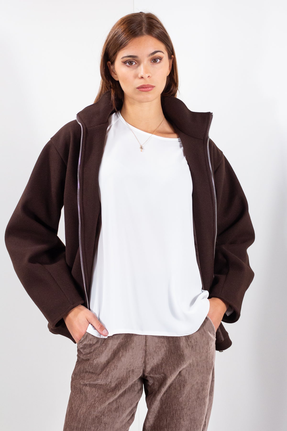 GIUBBINO ZIP PANNO***