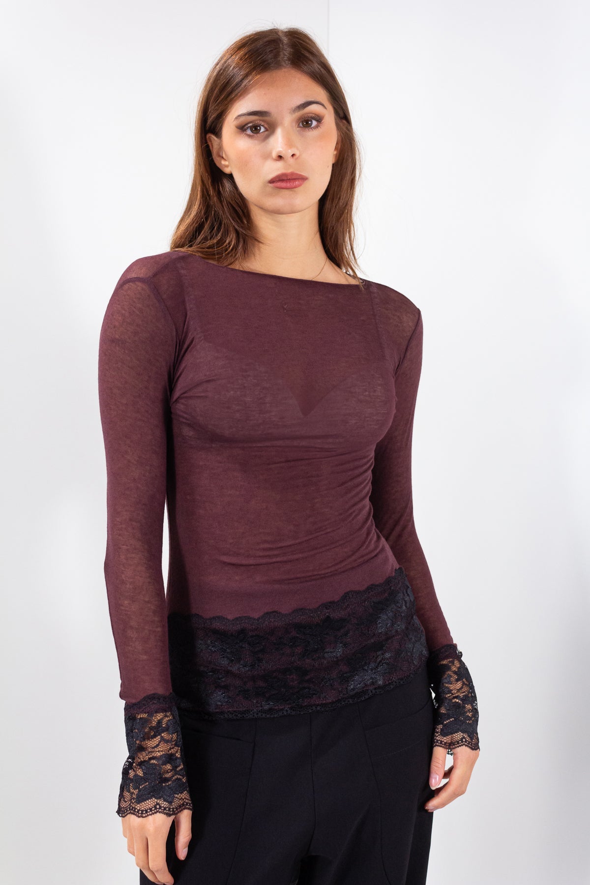 MAGLIA MISTO CASHMERE + PIZZO