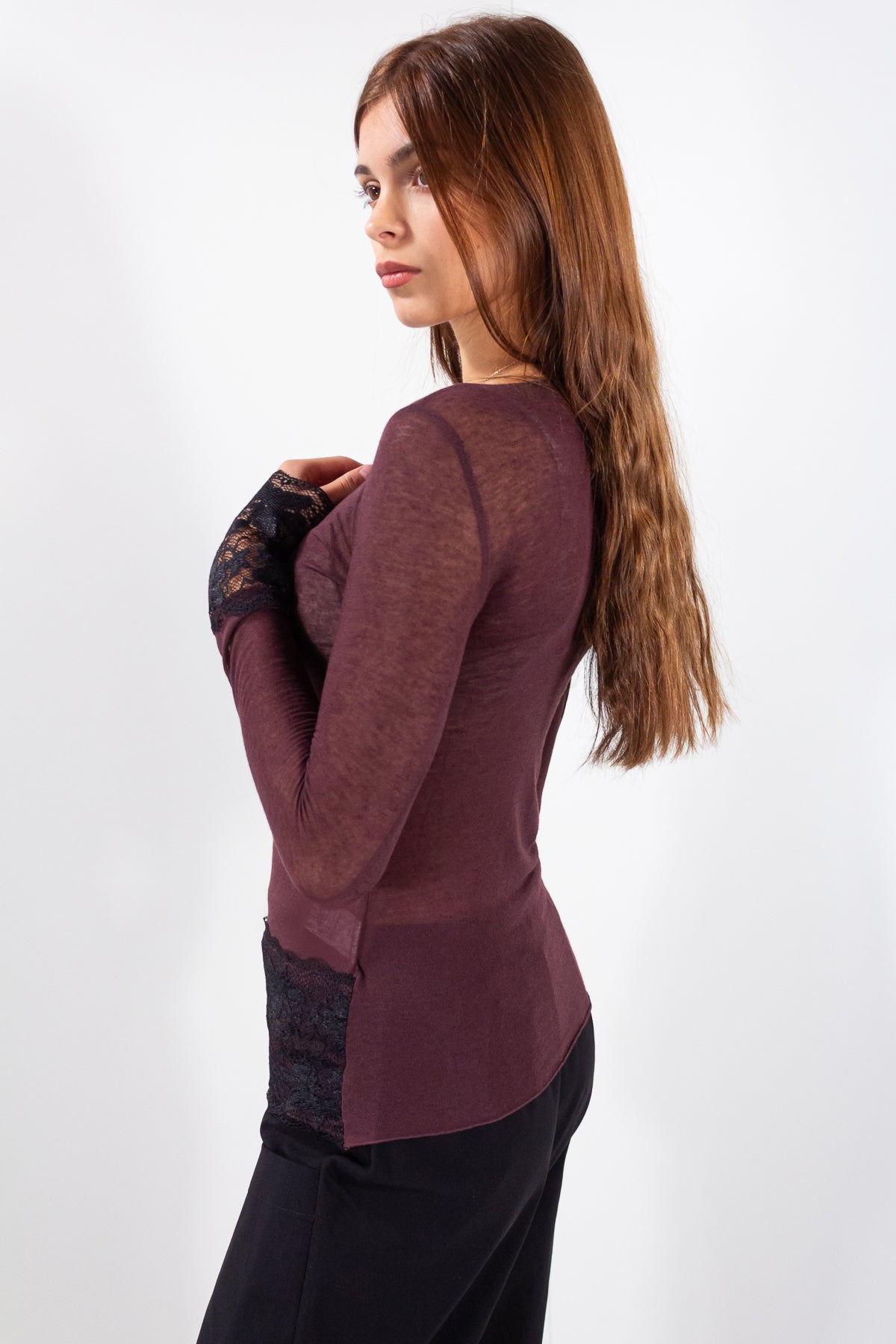 MAGLIA MISTO CASHMERE + PIZZO