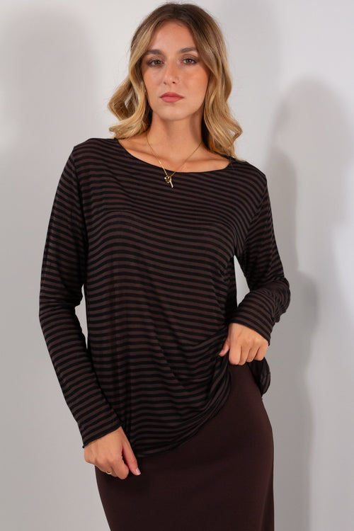 MAGLIA RIGATA INTERMEDIA MISTO CASHMERE