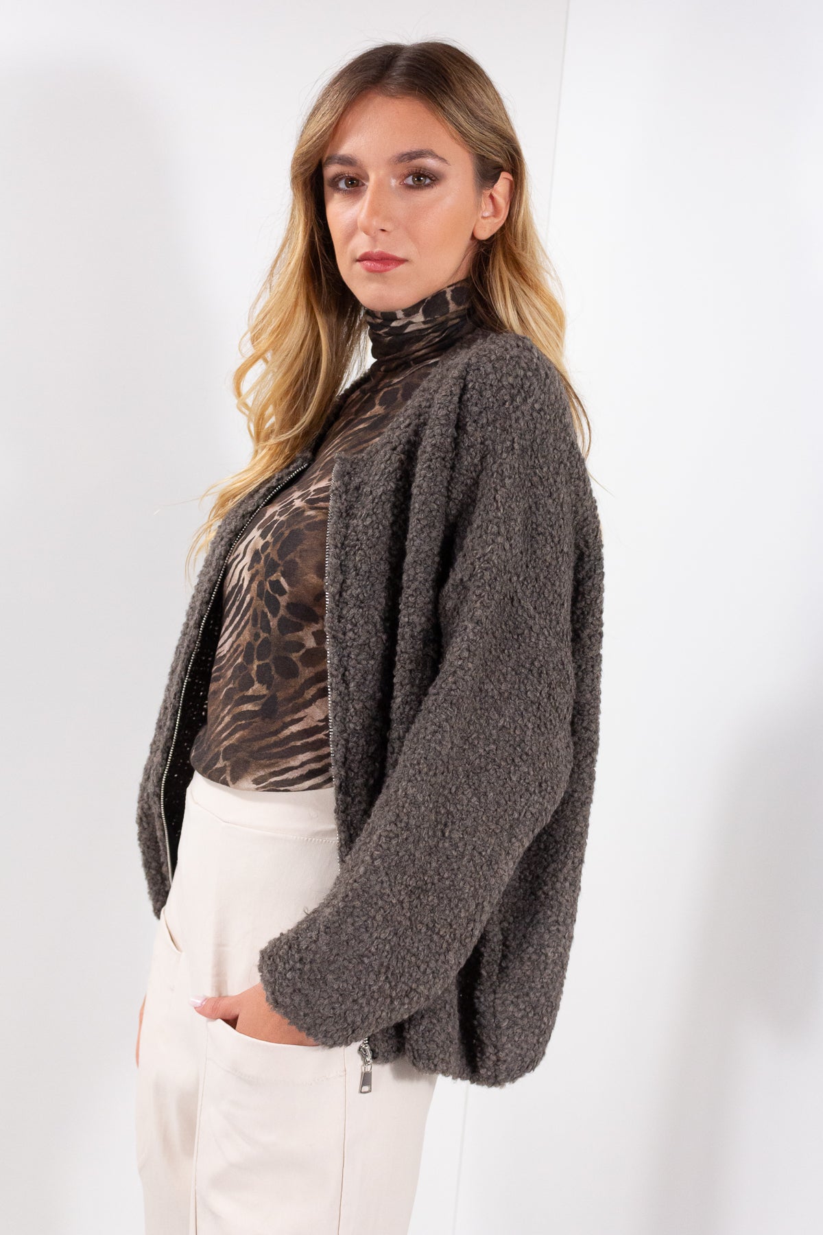 GIUBBINO ZIP BOUCLE'