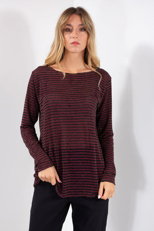 MAGLIA MISTO CASHMERE INTERM RIGHE + LUREX