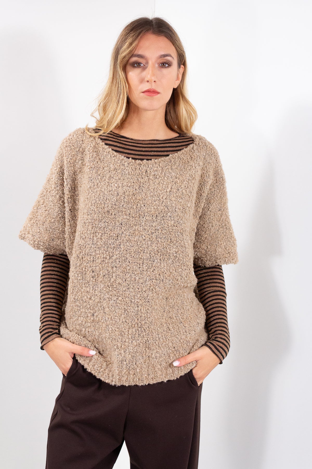 MAGLIA KIMONO 3/4 BOUCLE'