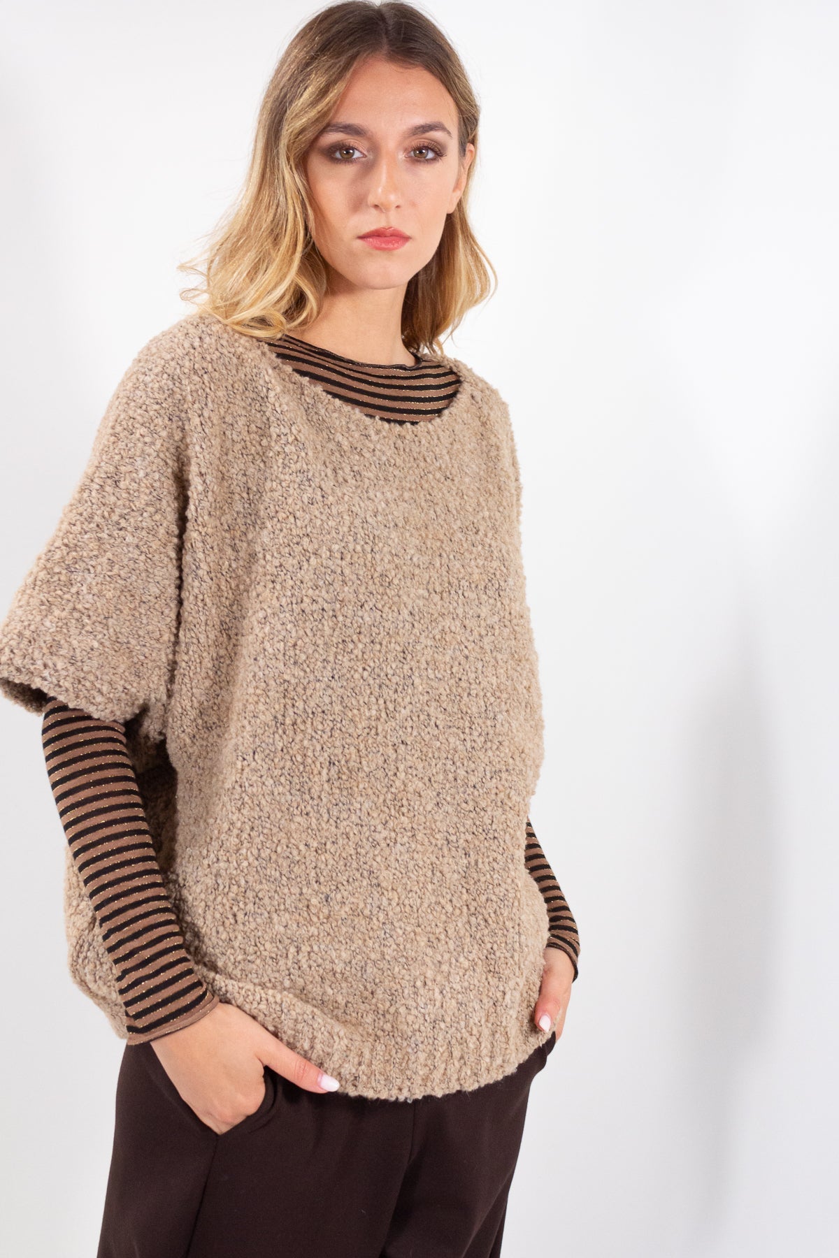 MAGLIA KIMONO 3/4 BOUCLE'