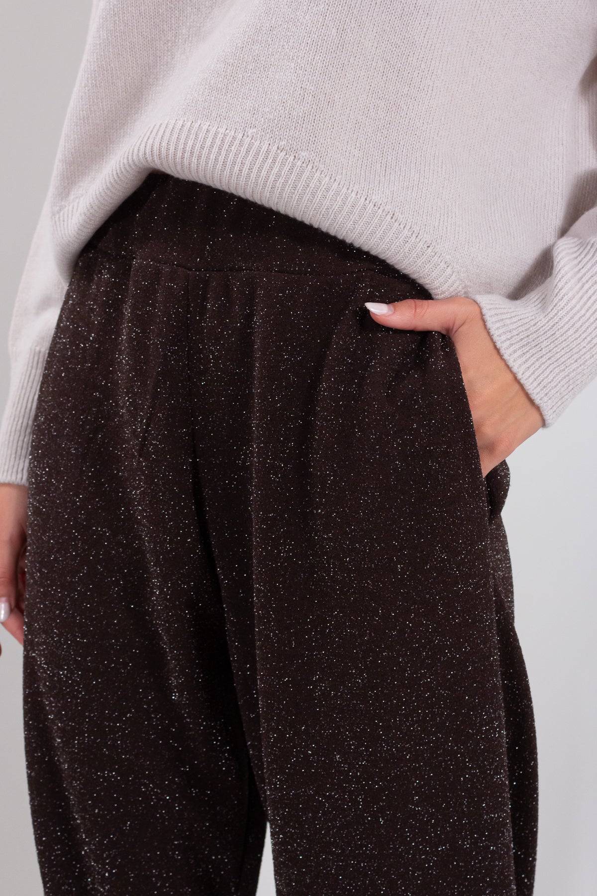 PANTALONE TESSUTO BRILLANTINI