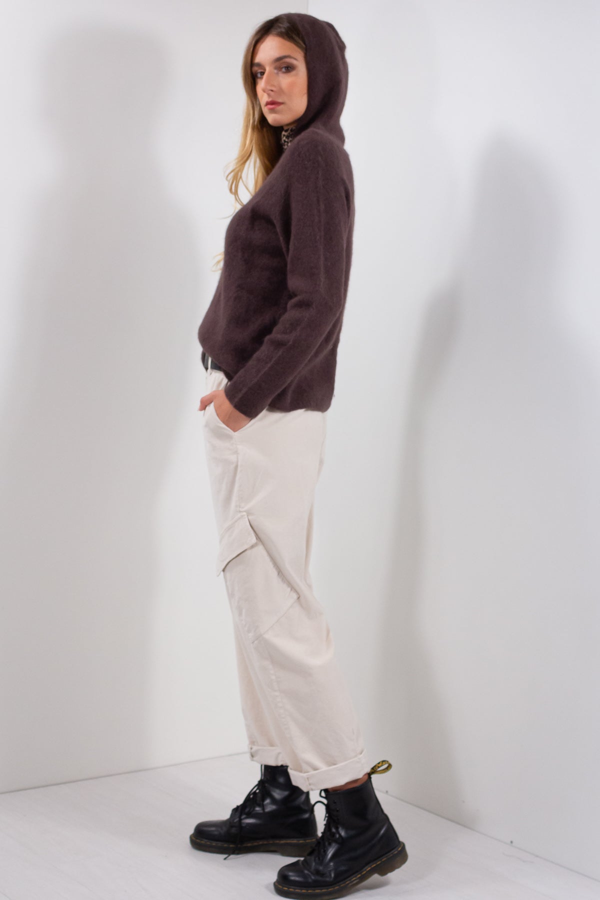 PANTALONE CARGO VELLUTO LISCIO