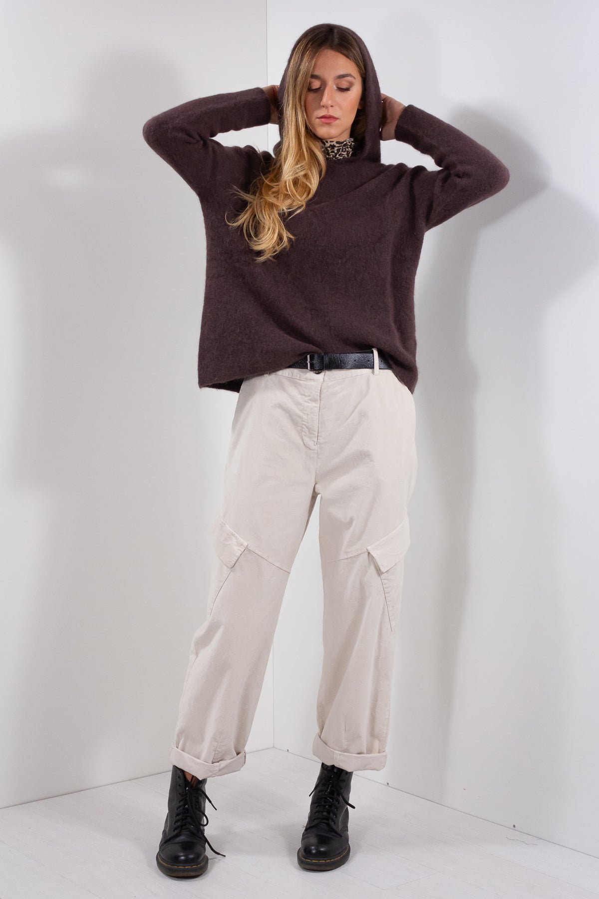 PANTALONE CARGO VELLUTO LISCIO