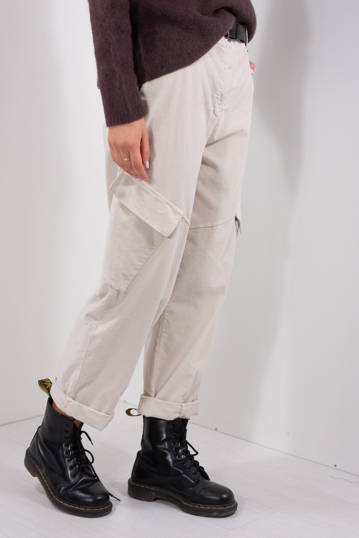 PANTALONE CARGO VELLUTO LISCIO