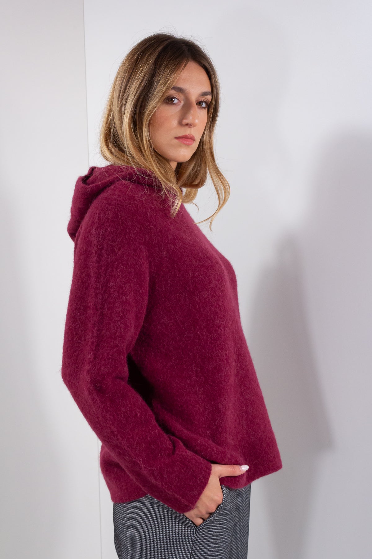 MAGLIA CAPPUCCIO BABY ALPACA