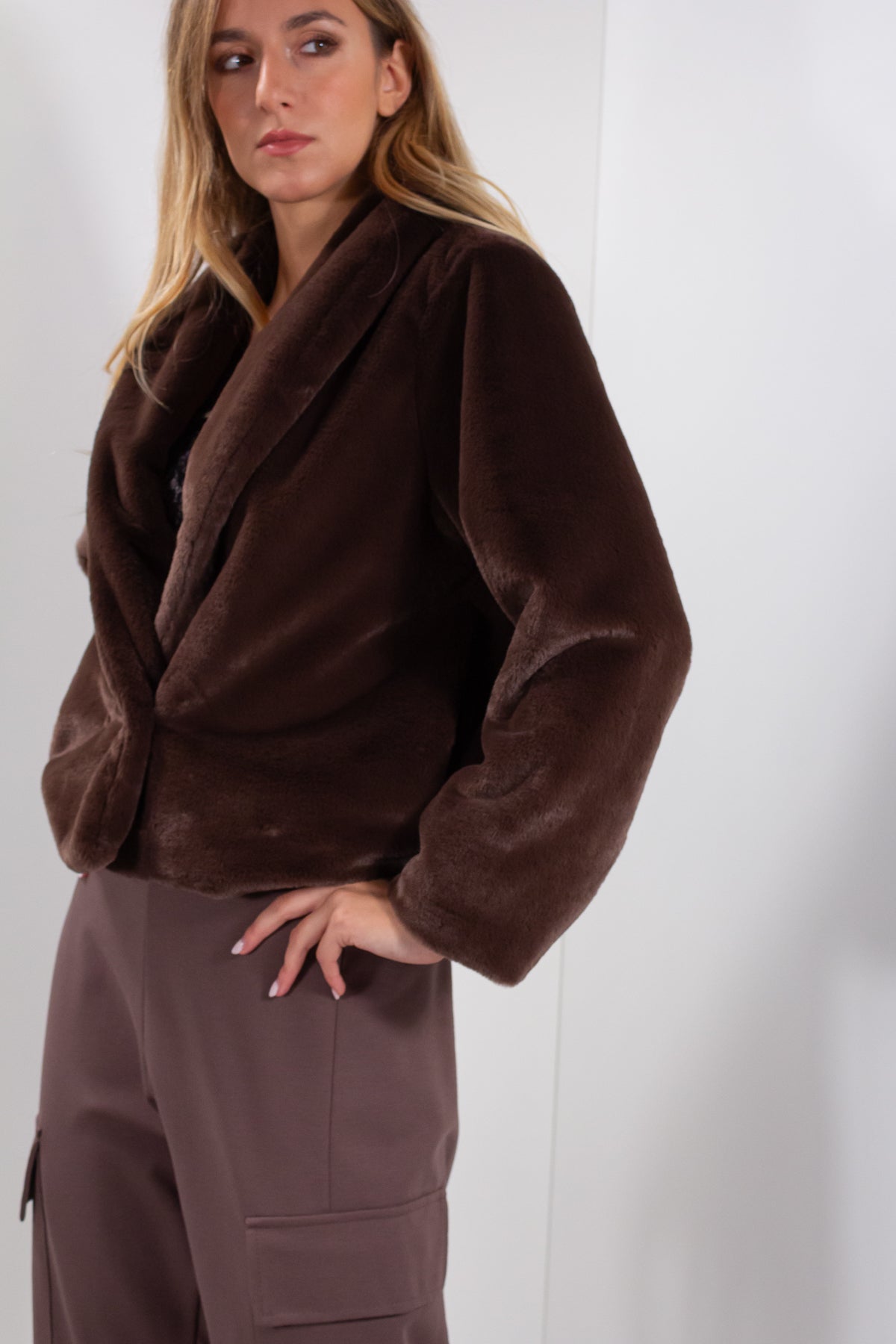 GIACCA PELLICCIA ECO CASTORO