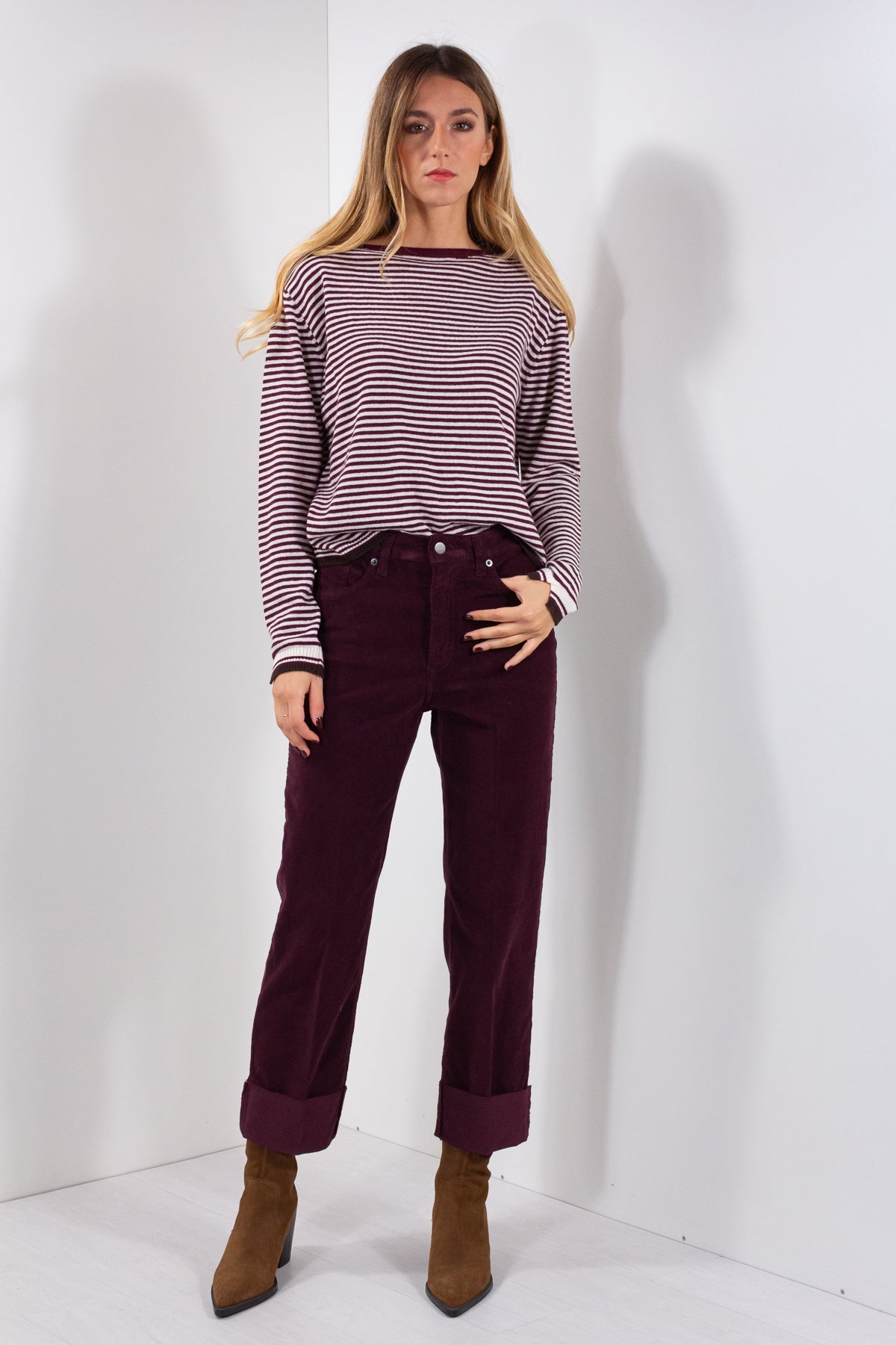 PANTALONE RISVOLTONE VELLUTO